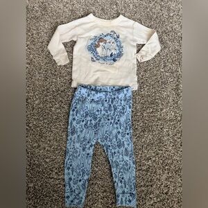 Disney Baby Cream and Blue Pajama Set